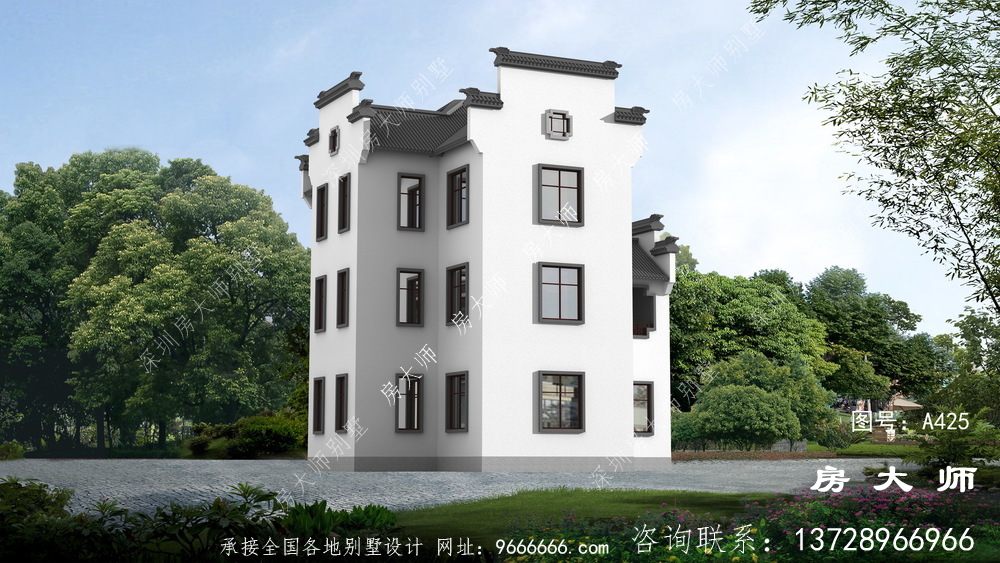 外观经典大气的中式别墅，是大众最喜欢的风格