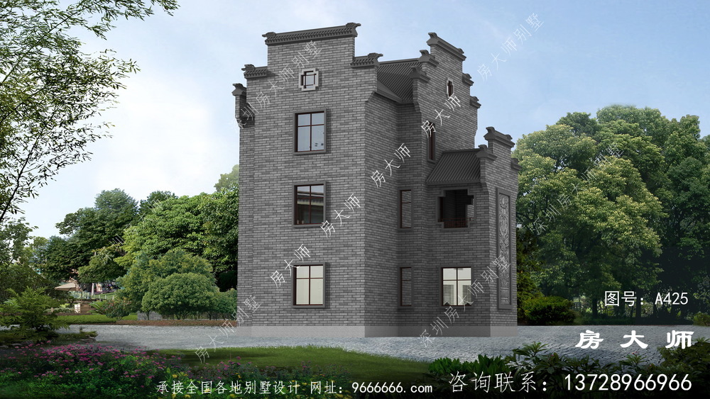 外观经典大气的中式别墅，是大众最喜欢的风格