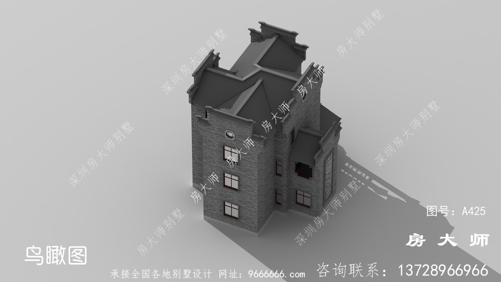 外观经典大气的中式别墅，是大众最喜欢的风格
