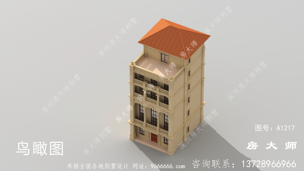 三楼别墅设计图，坡顶，简单大方