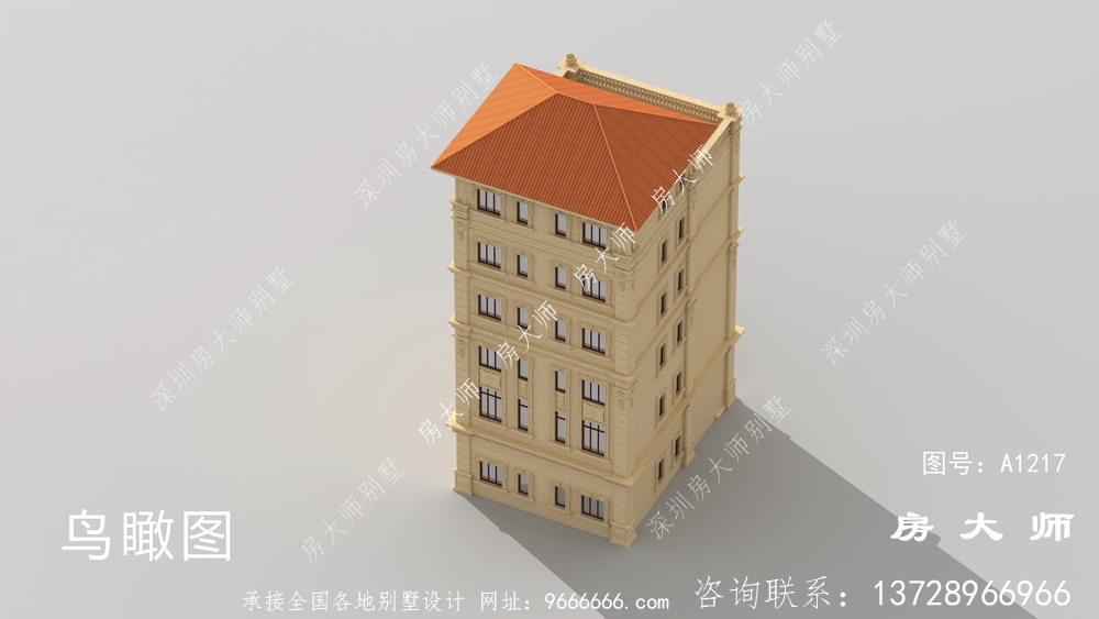 三楼别墅设计图，坡顶，简单大方