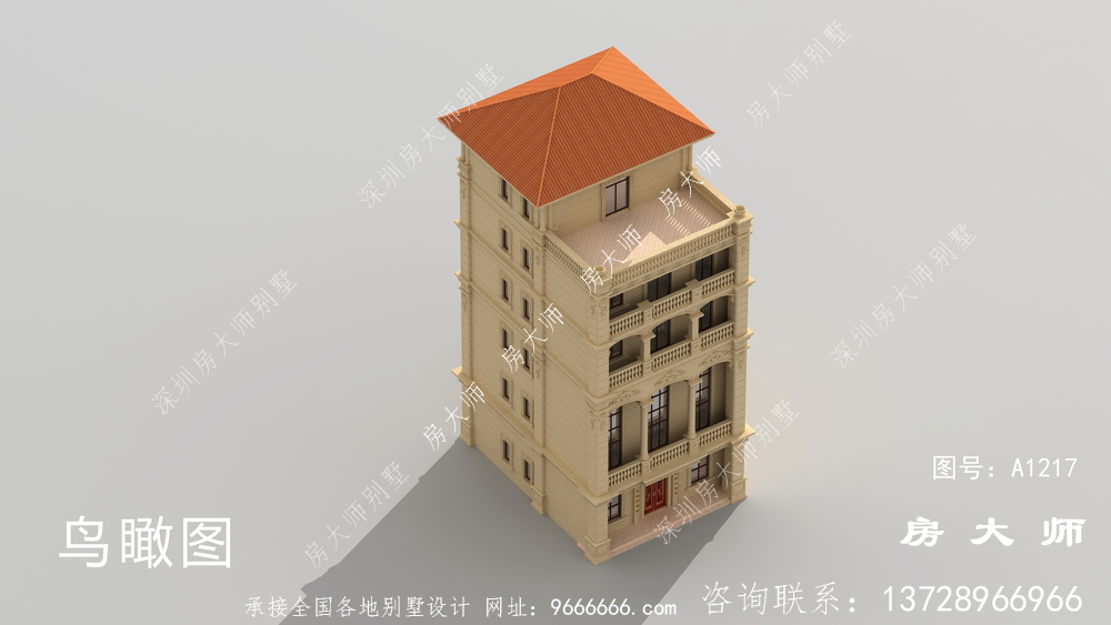 三楼别墅设计图，坡顶，简单大方