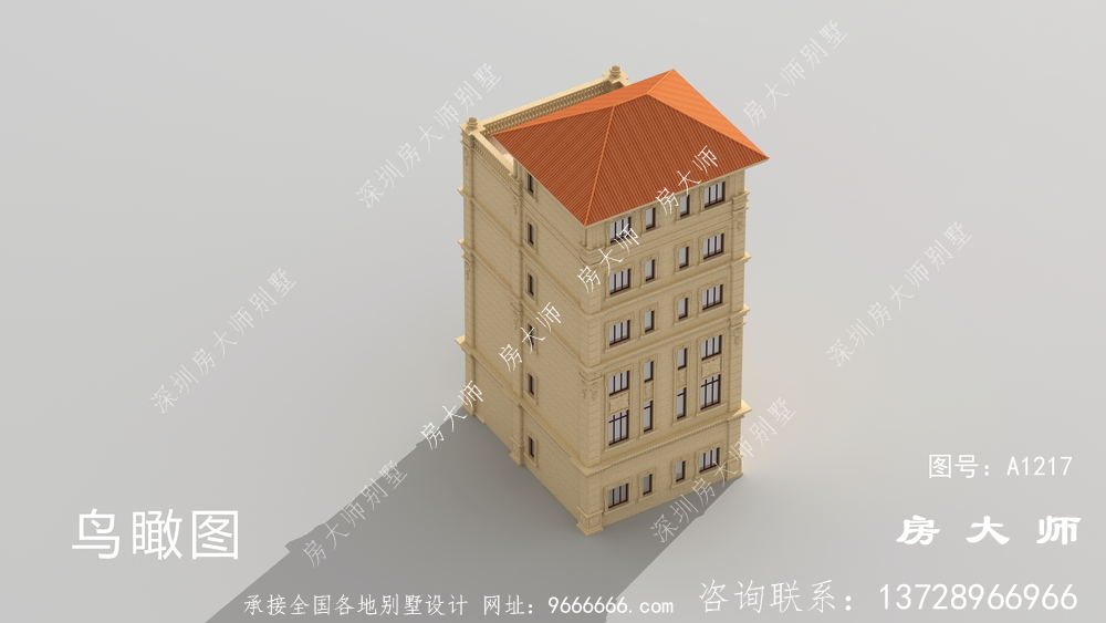 三楼别墅设计图，坡顶，简单大方