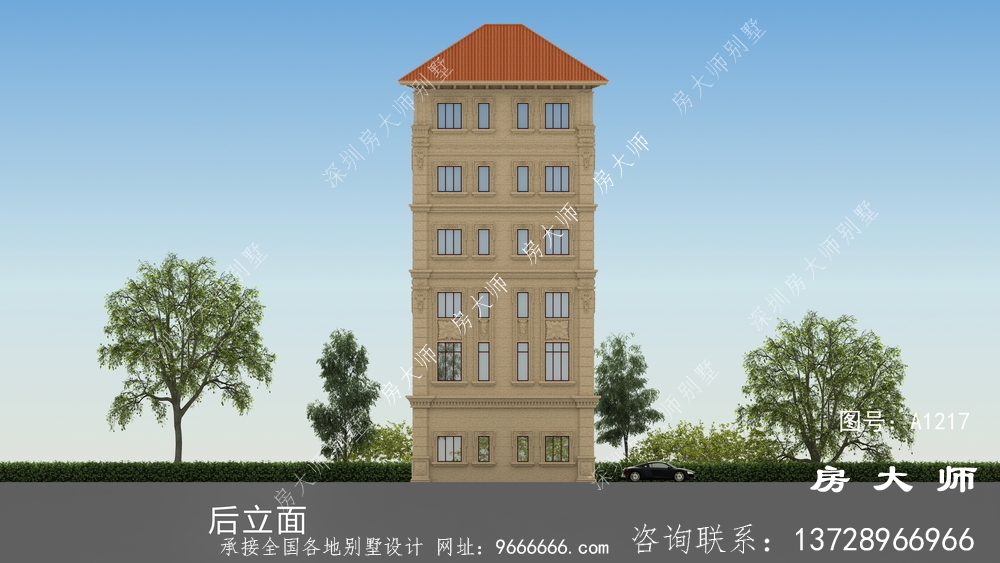 三楼别墅设计图，坡顶，简单大方