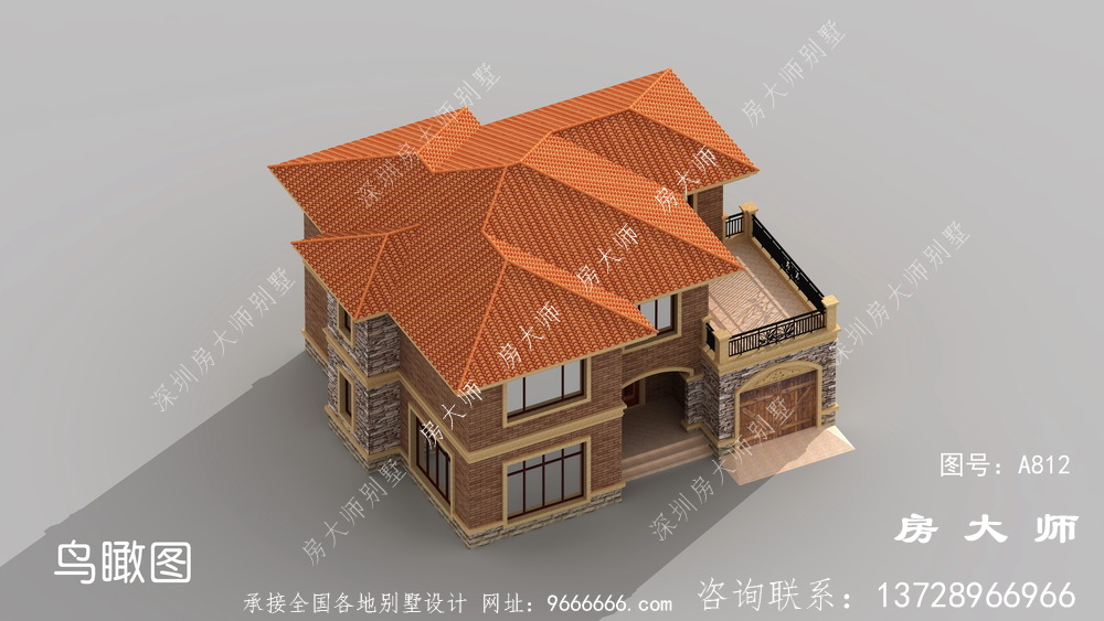 欧式风格自建别墅户型图效果图