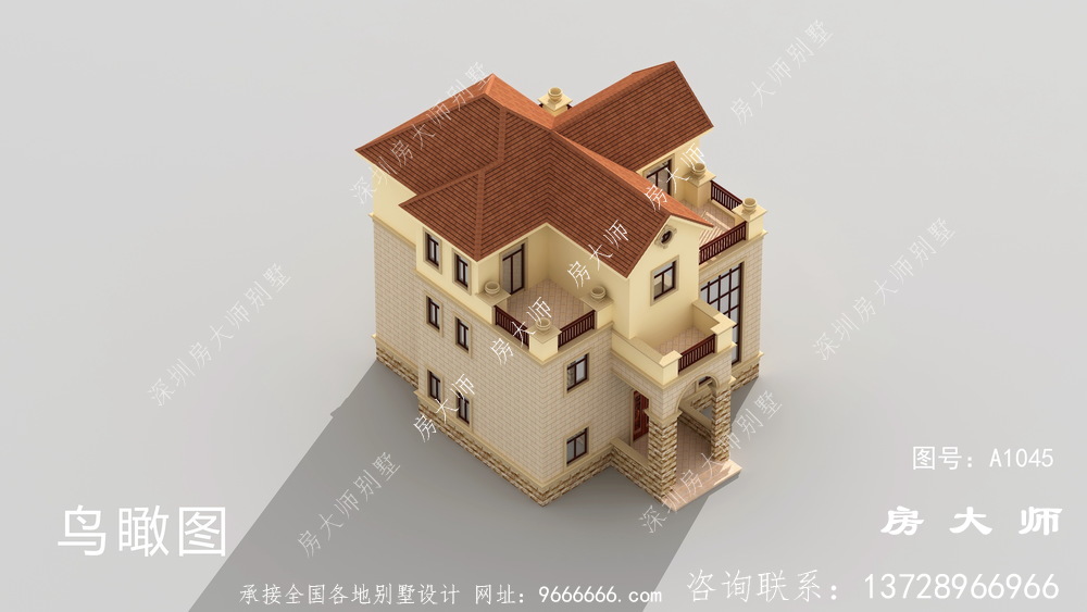 经典欧式风格三层别墅效果图大全