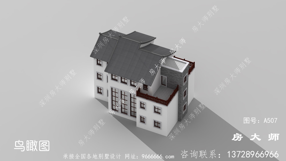 典型的新中式农村别墅建设效果图