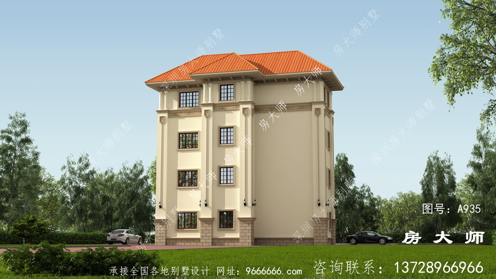 四层意大利风格别墅设计图纸