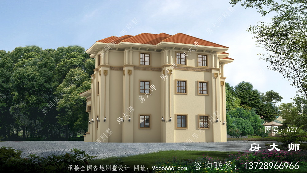 占地178平方三层欧洲别墅设计，外观精致大气