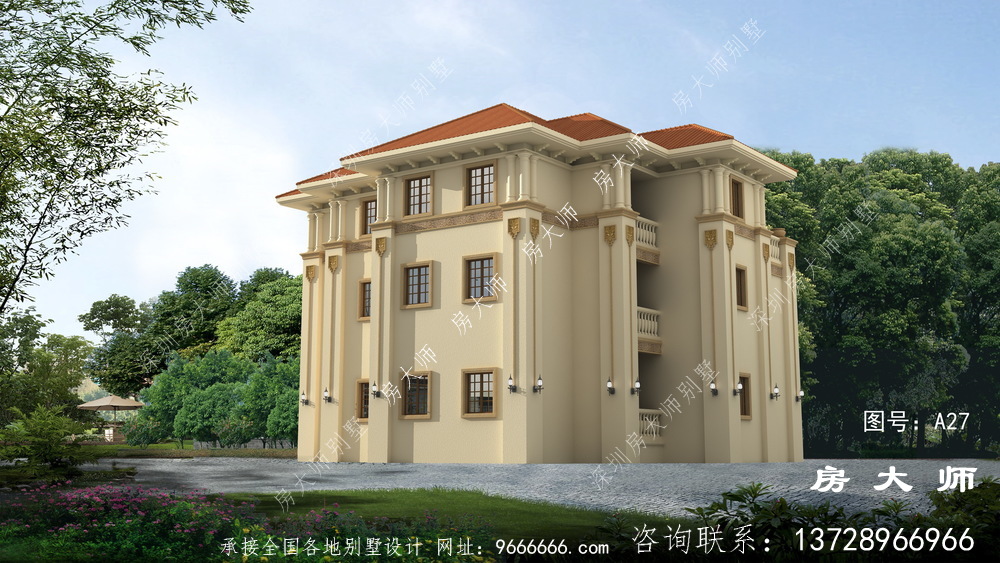 占地178平方三层欧洲别墅设计，外观精致大气