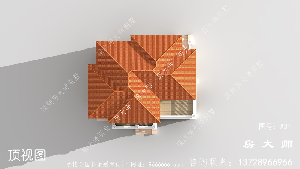 乡村三层别墅设计图纸，外型高大上，线框幽美。