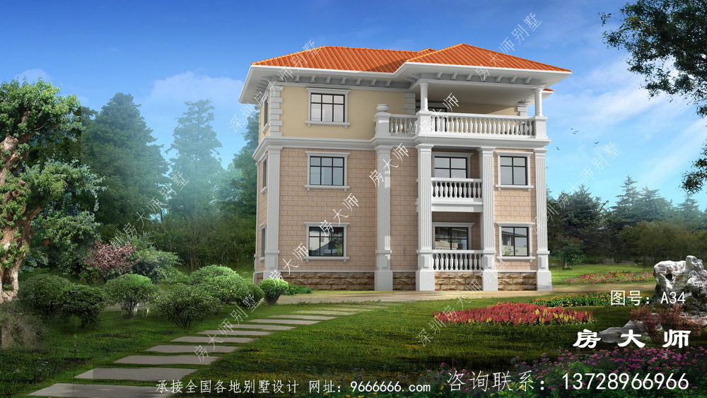 自建房屋设计图，现代欧式相结合