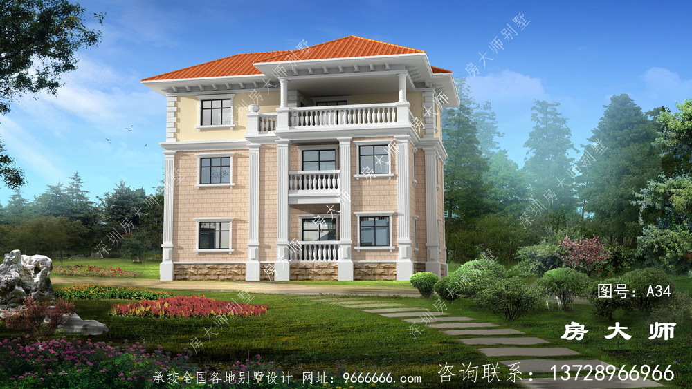 自建房屋设计图，现代欧式相结合