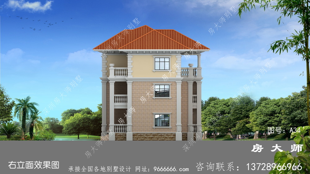 自建房屋设计图，现代欧式相结合