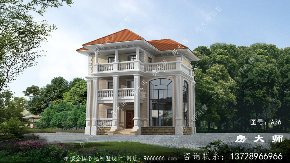 布局合理的高端大气三层别墅设计图。