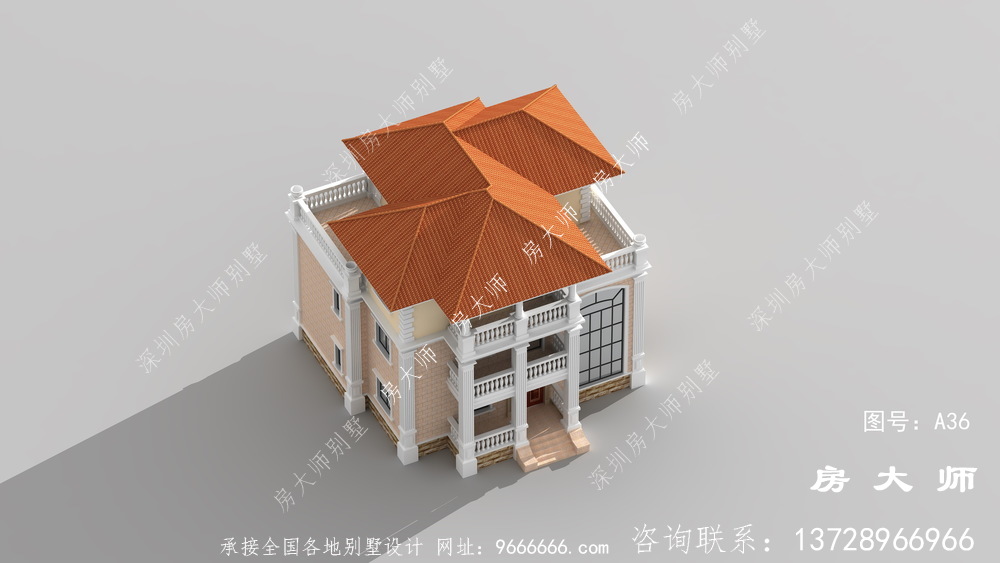 布局合理的高端大气三层别墅设计图。