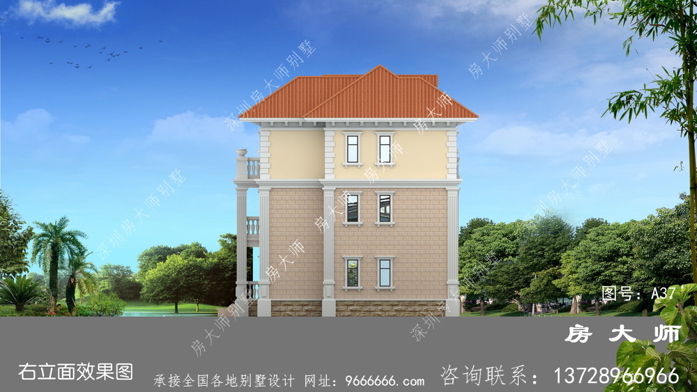 高端大气三层别墅设计图，平面布局合理