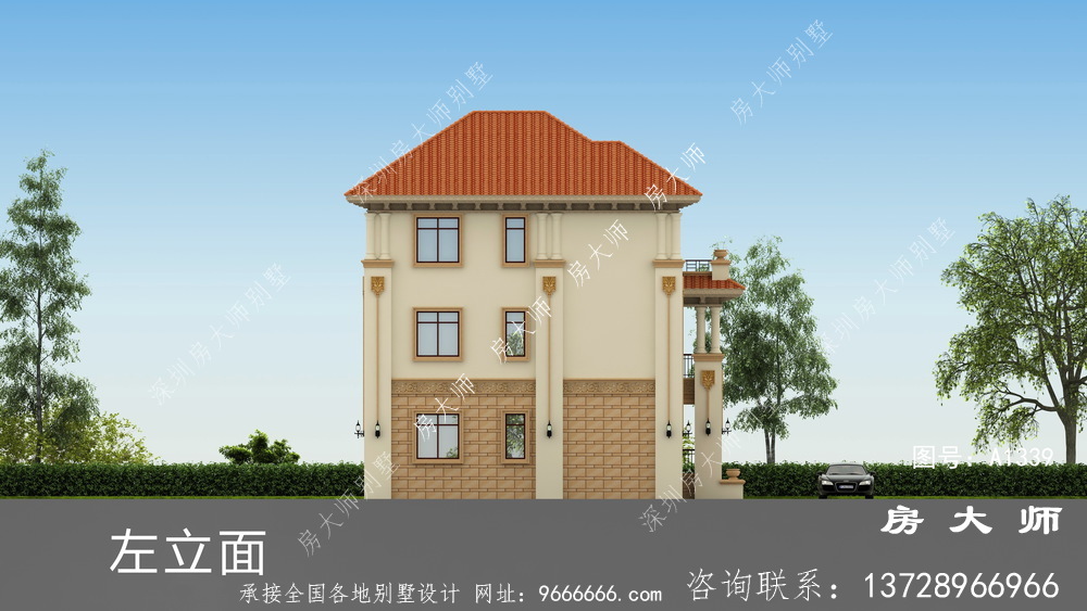意大利风格复式三层别墅图纸
