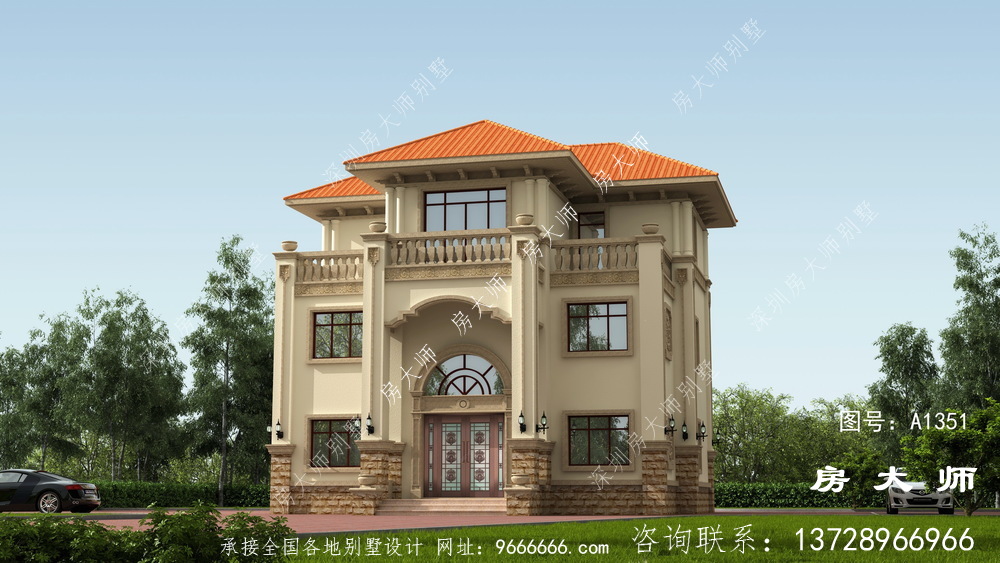 农村意大利风格自建小别墅户型图