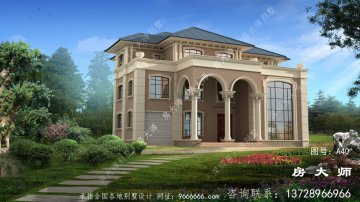 乡村三层小复式带阳台别墅设计图