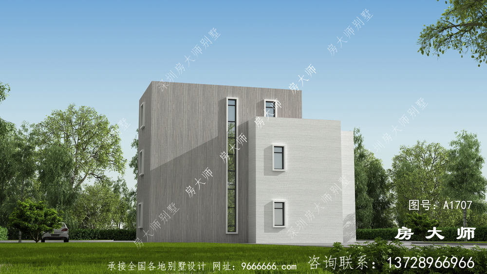 农村现代风格三层别墅设计图纸