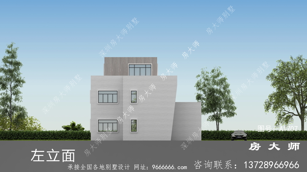 农村现代风格三层别墅设计图纸