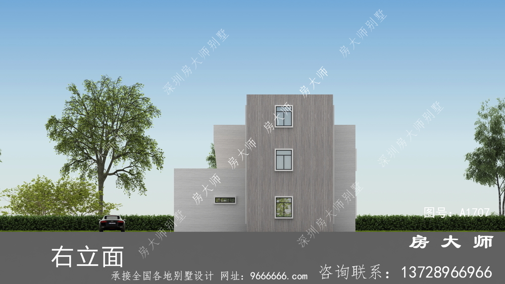 农村现代风格三层别墅设计图纸