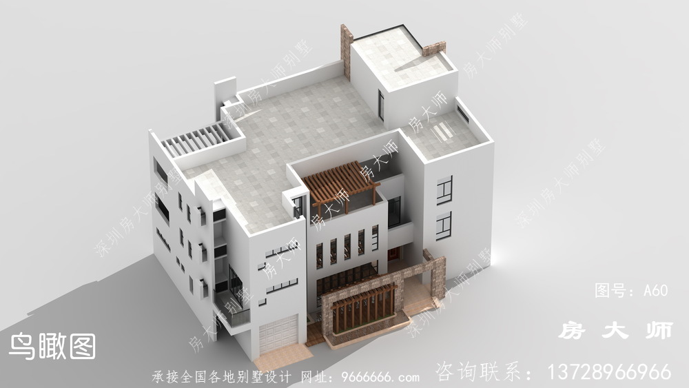 三层别墅设计图，样式简洁空气，气宇不凡。
