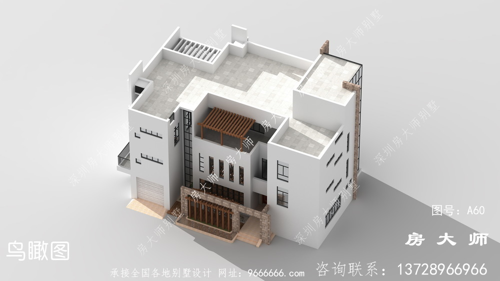 三层别墅设计图，样式简洁空气，气宇不凡。