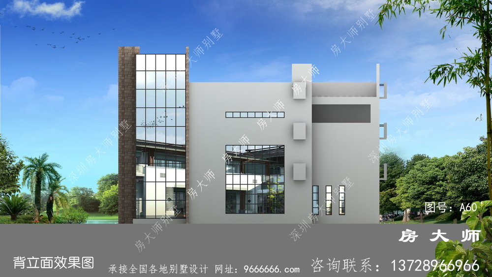 三层别墅设计图，样式简洁空气，气宇不凡。