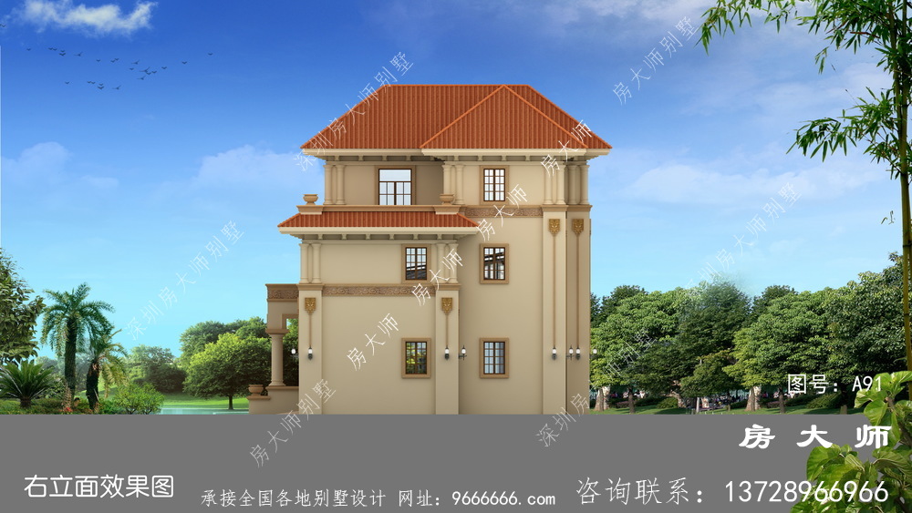 适合新农村自建的意大利风格别墅