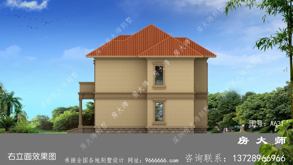 农村简欧复式二层别墅设计图