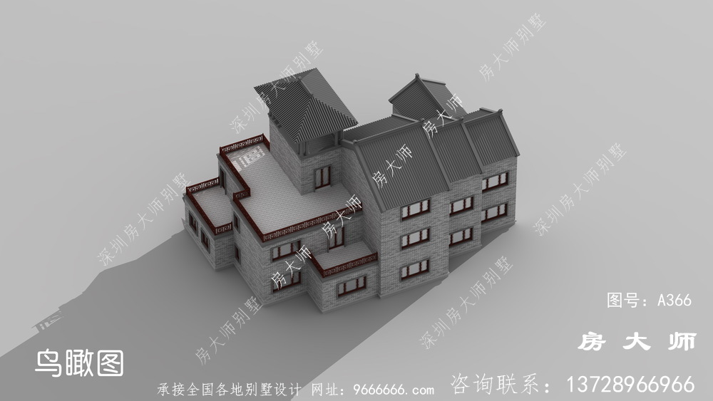 中式三层乡村别墅设计图纸
