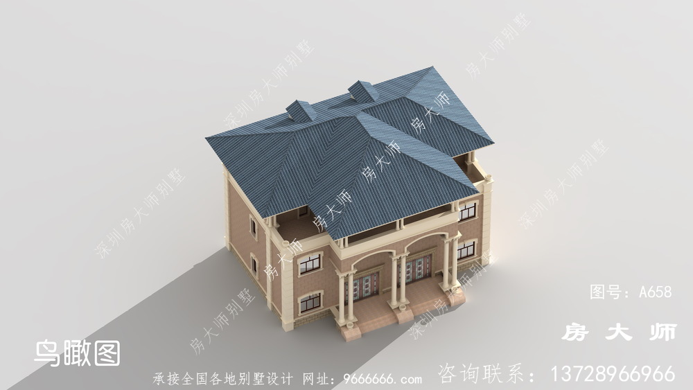 法式风格双拼别墅设计图纸大全
