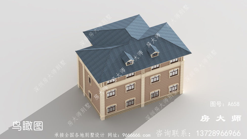 法式风格双拼别墅设计图纸大全