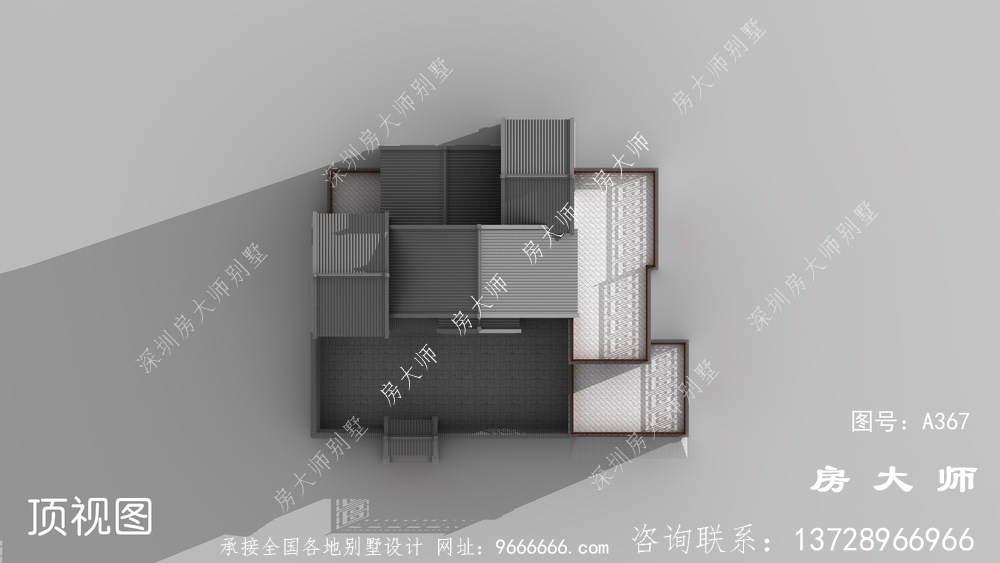素雅别致中式三层别墅带露台