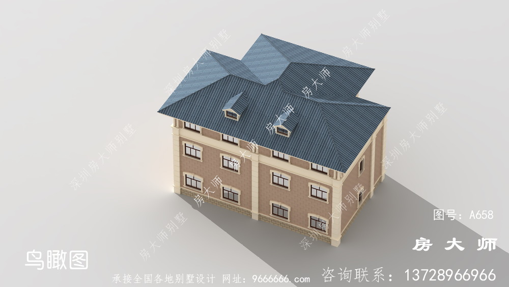 法式风格双拼别墅设计图纸大全
