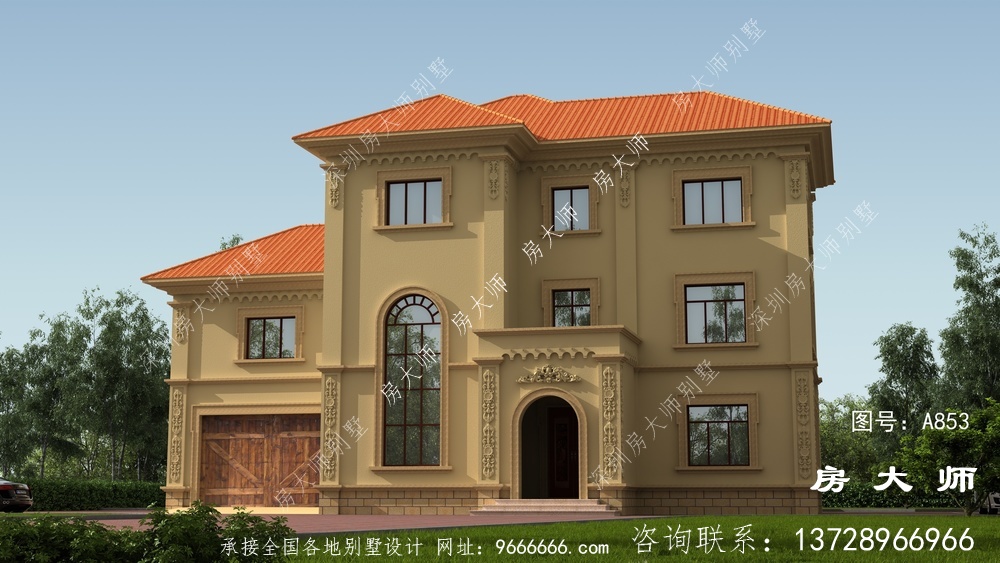 三层欧式风格乡村别墅效果图