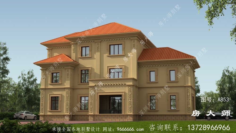 三层欧式风格乡村别墅效果图