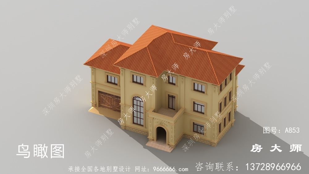 三层欧式风格乡村别墅效果图