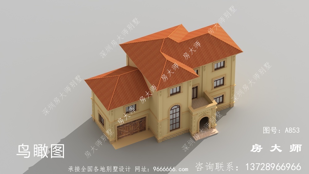 三层欧式风格乡村别墅效果图