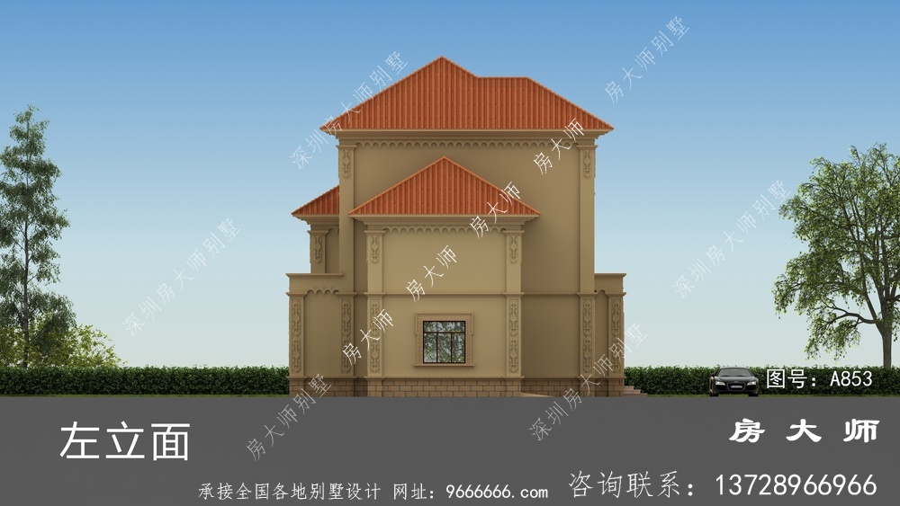 三层欧式风格乡村别墅效果图