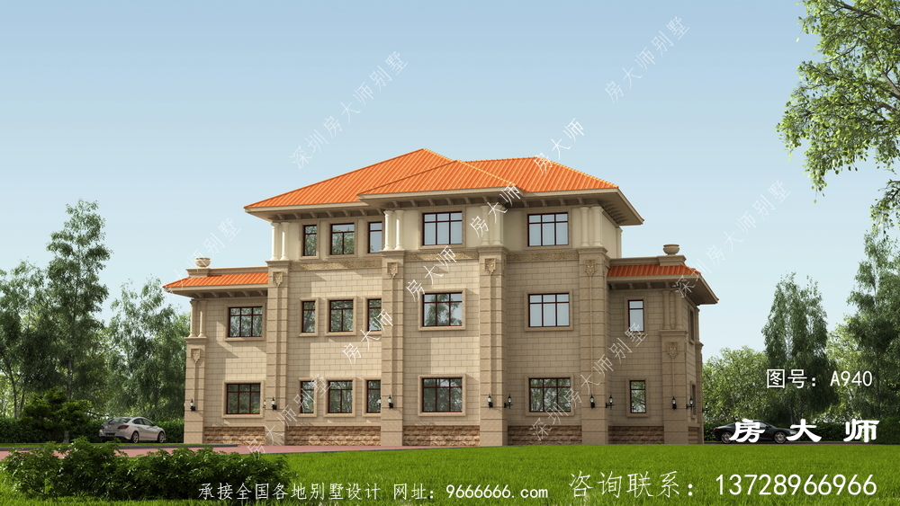 时尚潮流的三层意大利风格别墅图片大全