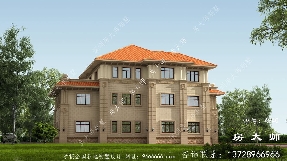 时尚潮流的三层意大利风格别墅图片大全