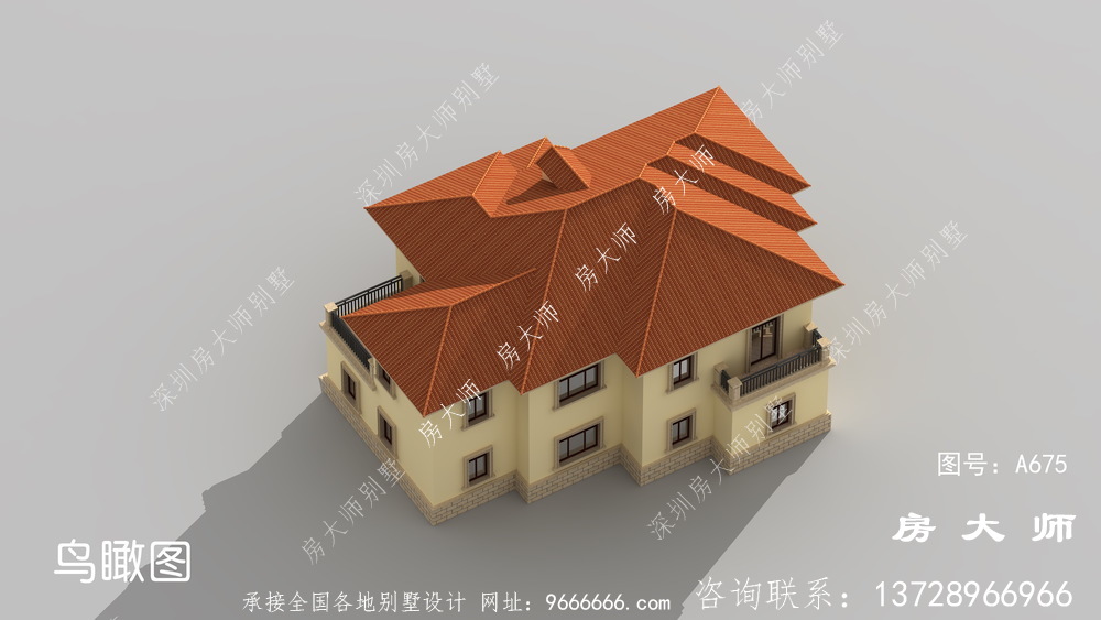 简欧三层别墅设计图，外观简单的大气