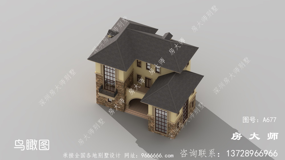 乡村二层半小别墅设计图，计划方案功能完善