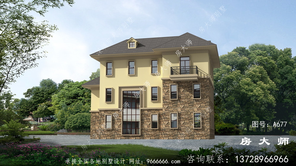 乡村二层半小别墅设计图，计划方案功能完善