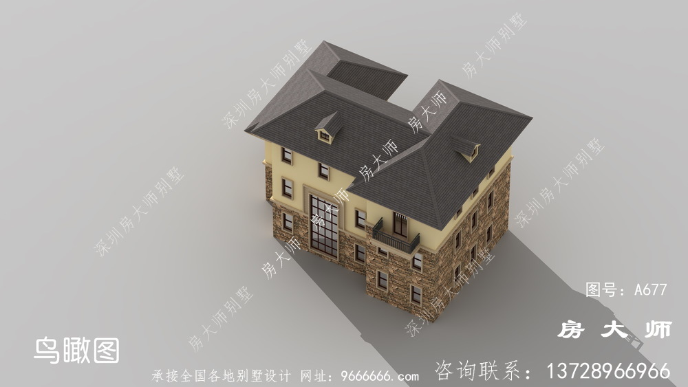 乡村二层半小别墅设计图，计划方案功能完善