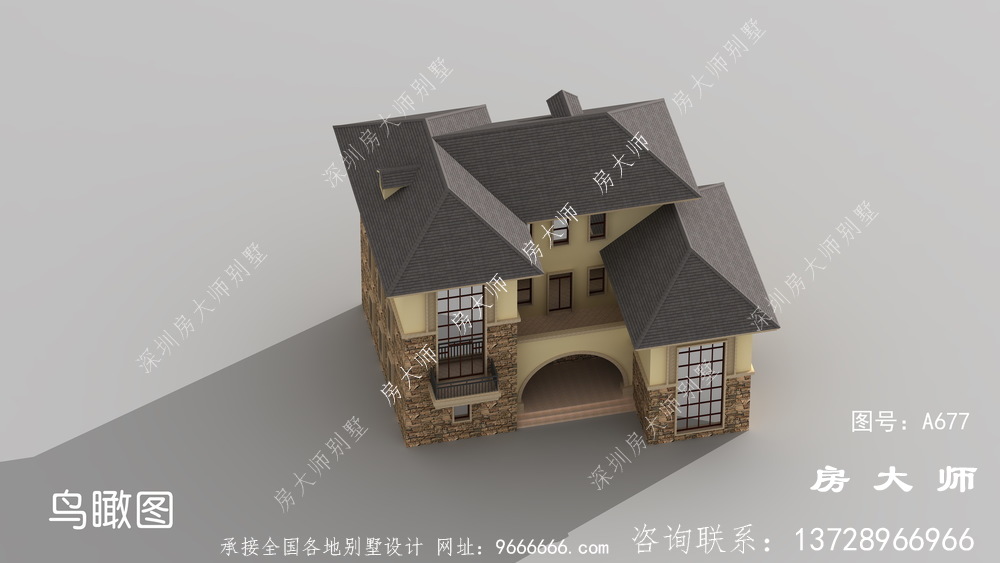 乡村二层半小别墅设计图，计划方案功能完善