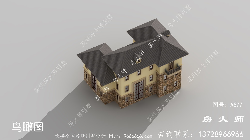 乡村二层半小别墅设计图，计划方案功能完善